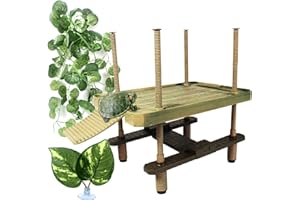 xixibuy Plateforme de Repos pour Tortue, Plateforme Tortue d'eau pour Les Amateurs de Tortues, Turtle Sunbathing Platform, Décoré avec végétation Verte(Size:L)