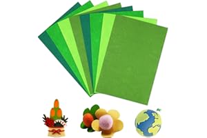 Deepton Bastelfilz 2mm, Filz zum Basteln, 20 x 30cm Filzstoff, 4 Farben Vliesstoff Stoff Filzplatten für DIY Handwerk Nähen Manual Decoration (Grün Serie)