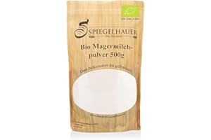 ‎BÄCKEREI SPIEGELHAUER Bäckerei Spiegelhauer Bio Mager-Milchpulver 500 g Bio Milchpulver ohne Zusätze milk powder I auch geeignet für Joghurt-Herstellung, Eis-Herstellung I Trockenmilchpulver, Beutel