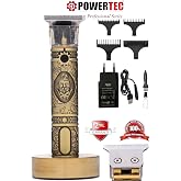 POWERTEC Tr-1818 Şarjlı Tıraş Makinesi, Sa&ccedil;-Sakal-Ense-V&uuml;cut, Altın, Standlı Yeni Versiyon