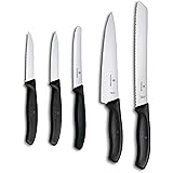 Victorinox Swiss Classic, set coltelli da cucina (5 pezzi) in confezione regalo, con lame in acciaio inox, nero