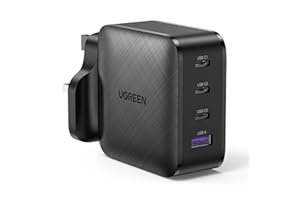 UGREEN 65W USB C Charger Macbook Charger 4-Port GaN Charger Fast Charging Wall Charger Plug Compatible with MacBook Pro/Air, iPhone 17 Pro/Air/17/16/15, Galaxy S24/S23, iPad, Pixel 9, Laptops, etc