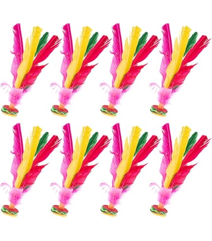 Jianzi (volant Chinois) Avec Plumes Colorées - Jouet De Foot, équipement Sportif Pour Adulte Et Enfant - Environ 22cm