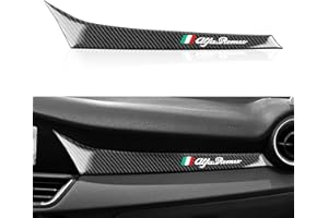 OYDDL Autocollant pour tableau de bord de voiture en fibre de carbone Co-Pilotin, compatible avec Alfa Romeo Giulia 2016-2023 Accessoires (noir) - Stelvio Non adapté