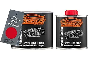 TRISTARcolor RAL 3001 Signalrot Vernice per auto 2K lucida 0,75 litri / 750 ml in barattolo incl. indurente