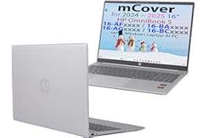mCover Funda solo compatible con HP OmniBook 5 16-AF / 16-AG / 16-BAxxxx / 16-BCxxxx / Pavilion 16-AF / 16-AG0000 Series Windows AI Notebook PC (no es compatible con otros modelos HP), transparente