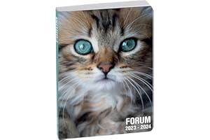 Exacompta - 187785E - Agenda Journalier Forum Animaux - 12 x 17 cm - Août 2023 à juillet 2024 - Visuel Chaton