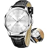 Classic Leather Watches for Men Analogue Quartz Big Dial Luxury Wrist Watches Waterproof Luminous Day Date Reloj para Hombre