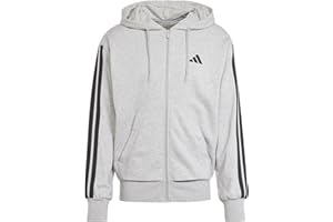 adidas Essential Three Stripes French Terry Fullzip Hoodie Felpa con Cappuccio Uomo (Pacco da 1)