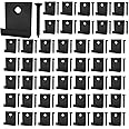YUNLEX 50Pcs Composite Decking Clips, Hidden Starter Fastener Board Clip with Self-Tapping Screw Stainless Steel DIY Hardware (Black)