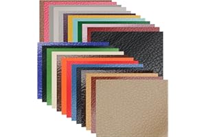 HELWEET Kit de Patch en Cuir, Patch Réparation Cuir, Patch Cuir Autocollant, Cuir Auto-adhésifs, Pour Canapés, Meubles En Cuir Réparation et Rénovation, 25 Pièces (10 X 20 cm)