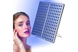 Durskfl Lampade abbronzanti da casa viso 24W Temporizzato Lampada abbronzante Lampade abbronzanti solare portatile con 182 LED Supporto Regolabile In Altezza per Viso e Corpo (Argento)