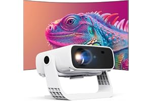 Wielio 2025 New Smart Projector Built-in Apps, Native 1080P 4K Supported, WiFi 6 & Bluetooth 5.2, Low Fan Noise (<30dB), 120° Adjustable Stand, Auto Keystone Home Cinema Projector for iOS/Android/PS5