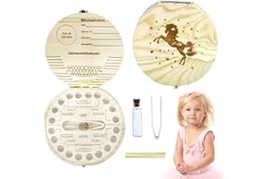 QUNKUN Scatola per Denti da Latte, Scatola Porta Dentini da Latte, Denti Salva Box per Bambini, Scatola Dentini da Latte Bambino per come regalo di compleanno o battesimo