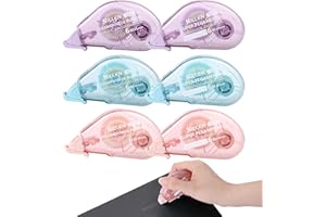 BOMICLSS 6 Pack Glue Roller Tape, Double Sided 6m Adhesive Glue Tape Roller for Cards Photo Crafting Journal Scrapbook Accessories