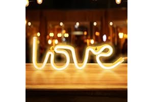 HEMOER Love Neon Signs, USB or Battery Neon Light for Bedroom Decor Neon Wall Signs for Girls Love LED Neon Lights for Mother's Day Gift Party Wedding Kids Room Living Room Home Decor