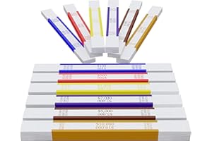 Noa Store Banderoles Banknotes - selbstklebend für Geldscheine $100-10.000 - 600 Stück, sortierer & aufbewahrung für Münzen & Geld, Geldbanderole