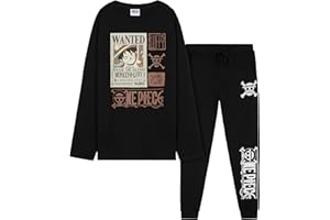 One Piece Pijama Conjunto de 2 Piezas, Pantalón y Camiseta para Niños 7-14 Años, Regalos Niño Navidad