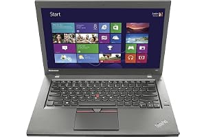 Lenovo (Refurbished) ThinkPad T450 Business Laptop, Intel Core i5-5th Generation CPU, 8GB DDR3L RAM, 256GB SSD Hard, 14.1 inch Display