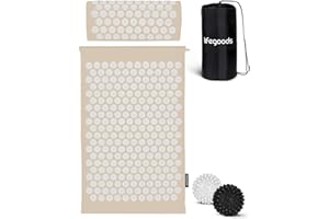LifeGoods Tapis d'acupression avec coussin - Tapis de presse sans fil - Tapis d'acupression - Tapis d'acupression - Tapis d'acupression - Tapis de massage - Dos - Tapis à picots - Tapis Fakir - Tapis
