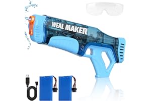 ARTCOOL Elektrische Wasserpistole für Erwachsene,Schnelles Auto Saug mit 330+ Kontinuierlicher Wasserpistole bis zu 8-10Meter,Leistungsstarke Wasserpistolen für Erwachsene/Kinder, IP67 wasserdichte（Blau）