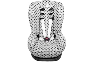 FUN*DAS BCN Fundas BCN ® - Funda Universal para silla de coche Grupo 1 - Algodón extrasuave - Estampado Fun Black Star