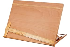 DJAR A3 Drafting Table Easel, Adjustable Portable Beech Wood Drawing Sketching Board, 5 Positions, Natural