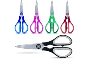 OYEMAT Tijeras de Cocina Profesionales de Acero Inoxidable | Negras | Tijeras Multifunción para Cocinar con Precisión y Comodidad Todo Tipo de Alimentos (Negro)