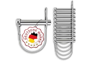 BRUNNENTAL ® 10 x Quick-Change Bolzen für Erdbohrer – 10x Federbügelbolzen Passend für alle Erdbohrer – Premium Qualität aus hochwertigem Federstahl – Bohrerverschluss, Bolzen mit Splint