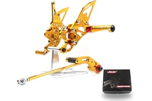 Arashi (Version2.0) Regolabile Pedaline Pedane Posteriori Pedane Arretrate Pedane Poggiapiedi per Suzuki GSXR 600 750 2006-2010 Posteriori Pedane Pedale Pedalino GSX-R600 GSX-750 Oro 2007 2008 2009