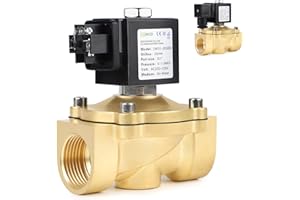 EXLECO 230V AC Magnetventil Messing G1" Elektromagnetventil Messing Elektrisch Magnet Ventil DN20 0-10 bar Wassereinlass Wasserverteilungsventile NC Direktwirkende Magnetventil für Wasser Luft Gas Öl