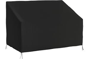 Outsunny Funda para Banco de Jardín 2 Plazas, Funda Sofá Exterior Impermeable, Tela Oxford 600D con Recubrimiento, 140x84x56/94 cm para Patio, Terraza, Negro