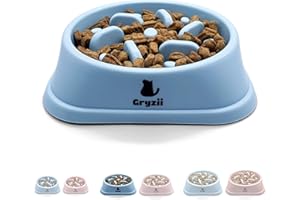 GRYZII Antischlingnapf Hunde | Langsam und gesund Futterung, Verdauungsfördernd, Anti-Erbrechen Schlingnapf, rutschfest Standfuß, Hundenapf, Fressnapf, Mittelgroßer Hund (Blau, Mittelgroßer Hund)