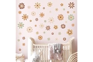 decalmile Pegatinas de Pared Flores Puntos Boho Vinilos Decorativos Margaritas Boho Puntos Adhesivos Pared Habitación Infantiles Niños Bebés