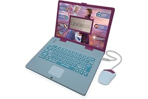 Lexibook, Disney Frozen 2, Computador portátil educacional bilingue Português/Inglês, 124 atividades para UMA aprendizagem Divertida e interativa, Matemática, Lógica, Música, Relógio, JC598FZi4