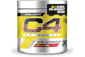 CELLUCOR C4 Original Pre Workout Powder, Cola, 30 portions | Boisson énergétique en poudre sans sucre avec 150mg de caféine, 1500mg de créatine monohydrate, 1600mg de bêta-alanine.