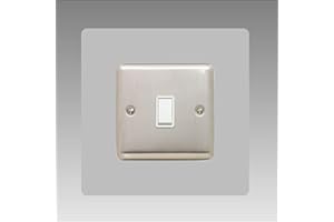 EWOLDS Single Light Switch Surround | Square | Acrylic Back Panel or Finger Plate | Plug, Font Colour:Grey