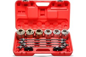 GEARMONSTER 26tlg Druckhülsen Zughülsen Satz, Radlager Gummibuchsen Abzieher Set, Abzieher Ausdrücker Werkzeug, Silentlager Gummilager 34-82 mm Wechsel/Ausbau von Radlager und Fahrwerksbuchsen