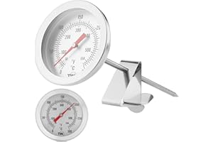 THERMOMETER WORLD Sugar Thermometer for Making Jam and Candy Sweets Fudge with 145MM Probe - Ideal Candy Thermometer with Clip for Sugar Melting and Making Jam