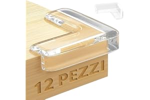 MORELOW Paraspigoli Bambini 12 Pezzi – Angolari PVC Trasparenti – Copri Spigoli Tavolo Mobili – Adesivo Potente – Protezione Casa per Bimbi