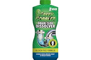 Green Gobbler Dissolve Tub, Sink & Drain Unblocker - Toilet Liquid Drain Cleaner & Hair Clog Remover Tool - 916ml