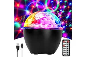 ENONEO Boule Disco Led 16 Couleurs Lumiere Disco Éclairage de Discothèque Lampe de Scène Lumiere avec Bluetooth Télécommande et Câble USB Boule de Lumiere Disco pour Fête Noël Bar DJ Anniversaire Mariage