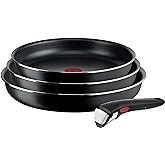 Tefal Ingenio Easy On - Juego de 3 Sartenes 22/24/26 cm + Mango extraíble, No apto inducción, antiadherentes, revestimiento t