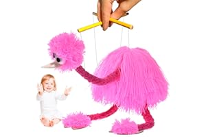 Genikeer Walking Ostrich Puppet | Funny Interactive Bird Puppet | Ostrich Puppet Strings | Plush Marionette Toy Pull String Puppet | Handmade Ostrich Marionette Puppets String Doll For Kids