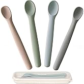Moonkie Baby Spoon, 4 Pieces Silicone Learning Spoons for Babies, Soft for First Stage, Soft and Flexible, Very Suitable for