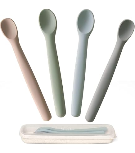 Cucchiai Svezzamento Neonati 4 Pezzi - Silicone Alimentare Morbido Per Dentizione - Foto 11
