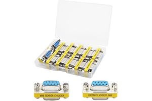 GALDOEP 12 Piezas Conector de Serie DB9 RS232 Hembra a Hembra Serie Adaptador acoplador，Adaptador de género de 9 Pines para PC Video， computadora ，TV ，proyector，etc.