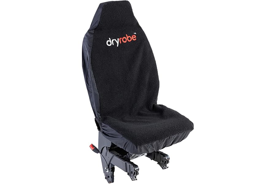 Dryrobe® Single Car Seat Cover - Warm and Water-repellent - Synthetic Lambswool Lining - Super Tough and Durable - Black