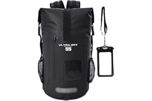 ULTRA DRY ADVENTURER Premium 35L & 55L Waterproof Dry Bag Backpack, Sack with Phone Dry Bag, Perfect for Boating/Kayaking/Hiking/Canoeing/Fishing/Rafting/Swimming/Camping