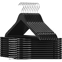 Gruccia In Legno Con Clip - Appendiabiti Per Pantaloni E Gonne, Colore Nero, 100 Pezzi - Foto 6